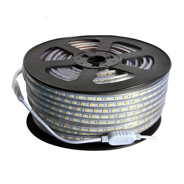 SMD5050 High Voltage 110&220V Single Color LED Strips, Waterproof IP67, 60LEDs Per Meter, 50&100 Meter (164&328ft) Per Reel By Sale